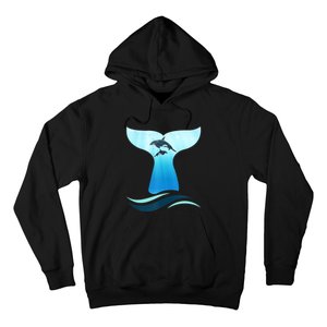 Whale Tail In Waves Orcas Underwater Ocean Hoodie