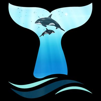 Whale Tail In Waves Orcas Underwater Ocean T-Shirt