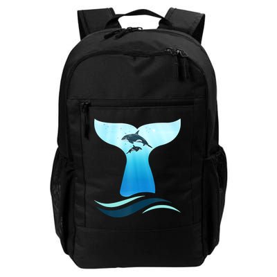 Whale Tail In Waves Orcas Underwater Ocean Backpack