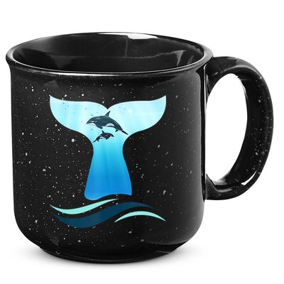 Whale Tail In Waves Orcas Underwater Ocean 15oz Campfire Ceramic Mug
