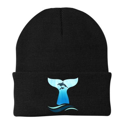 Whale Tail In Waves Orcas Underwater Ocean Beanie
