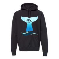 Whale Tail In Waves Orcas Underwater Ocean Premium Hoodie