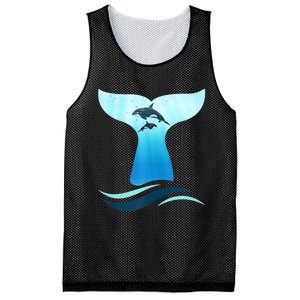 Whale Tail In Waves Orcas Underwater Ocean Mesh Reversible Basketball Jersey Tank