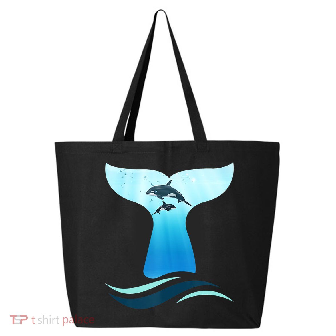 Whale Tail In Waves Orcas Underwater Ocean 25L Jumbo Tote