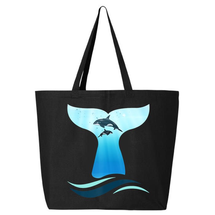 Whale Tail In Waves Orcas Underwater Ocean 25L Jumbo Tote