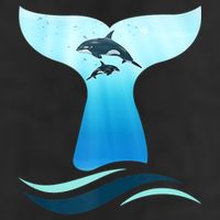 Whale Tail In Waves Orcas Underwater Ocean 25L Jumbo Tote