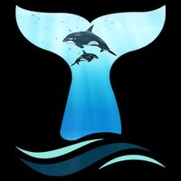 Whale Tail In Waves Orcas Underwater Ocean Pom Pom 12in Knit Beanie