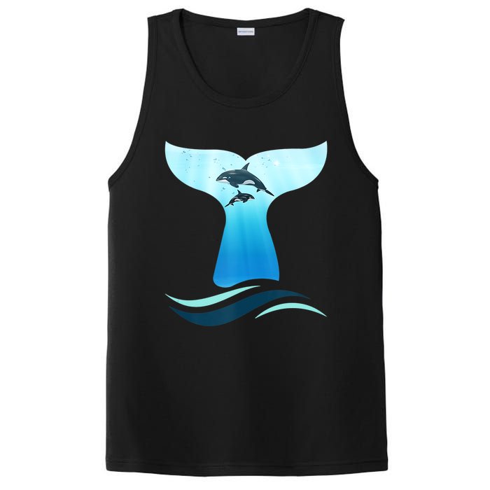 Whale Tail In Waves Orcas Underwater Ocean PosiCharge Competitor Tank