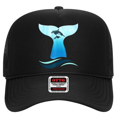Whale Tail In Waves Orcas Underwater Ocean Trucker Hat