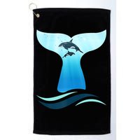 Whale Tail In Waves Orcas Underwater Ocean Golf Towel