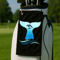 Whale Tail In Waves Orcas Underwater Ocean Golf Towel