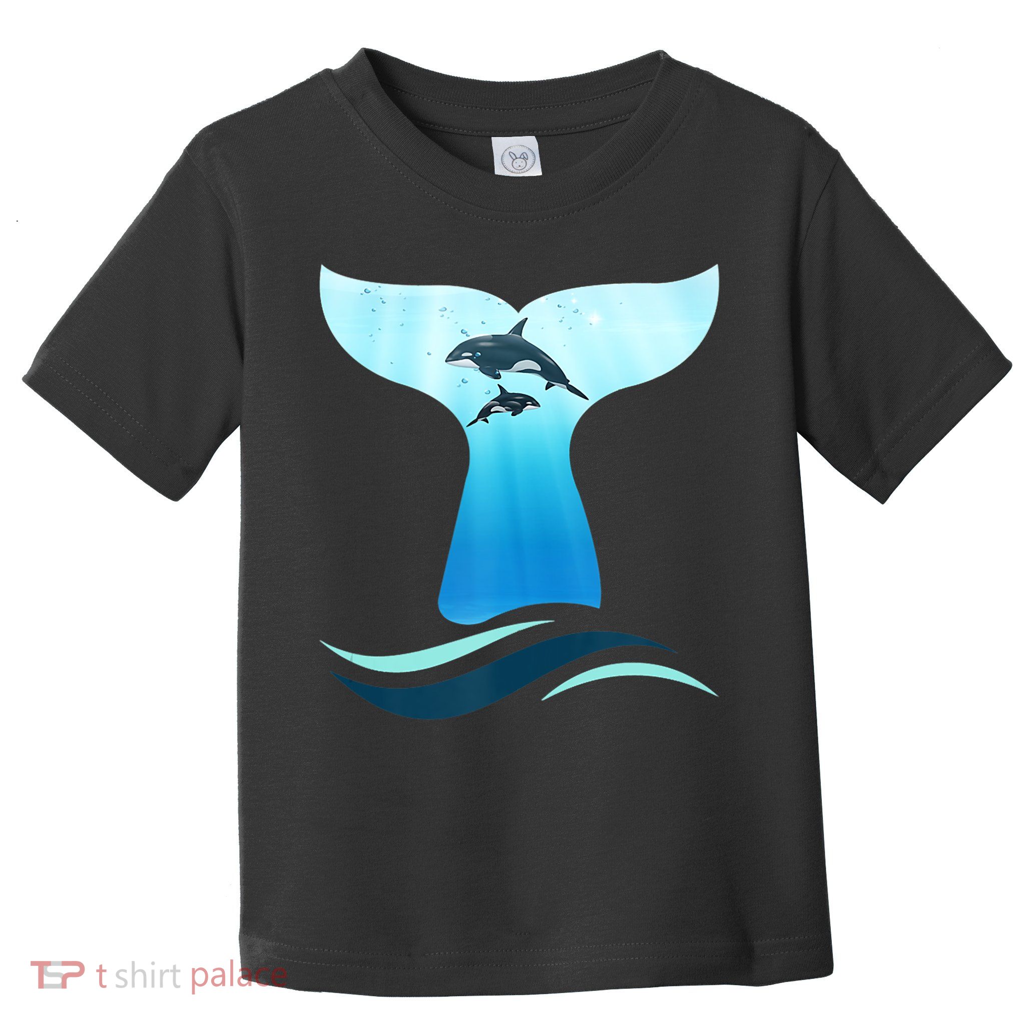 Whale Tail In Waves Orcas Underwater Ocean Toddler T-Shirt