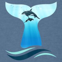Whale Tail In Waves Orcas Underwater Ocean Garment-Dyed Sweatshirt