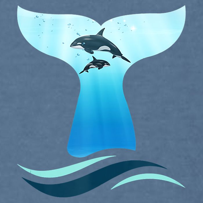 Whale Tail In Waves Orcas Underwater Ocean Garment-Dyed Sweatshirt