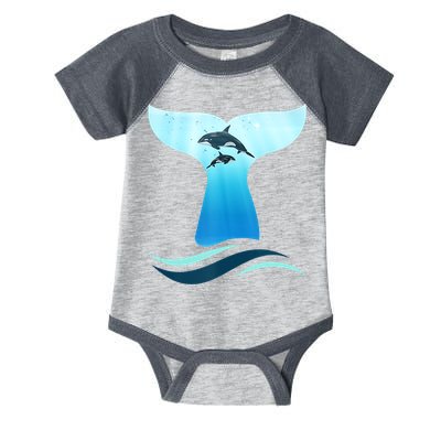 Whale Tail In Waves Orcas Underwater Ocean Infant Baby Jersey Bodysuit
