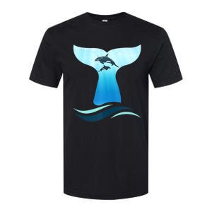 Whale Tail In Waves Orcas Underwater Ocean Softstyle CVC T-Shirt