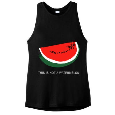 Watermelon This Is Not A Watermelon Palestine Collection Ladies PosiCharge Tri-Blend Wicking Tank