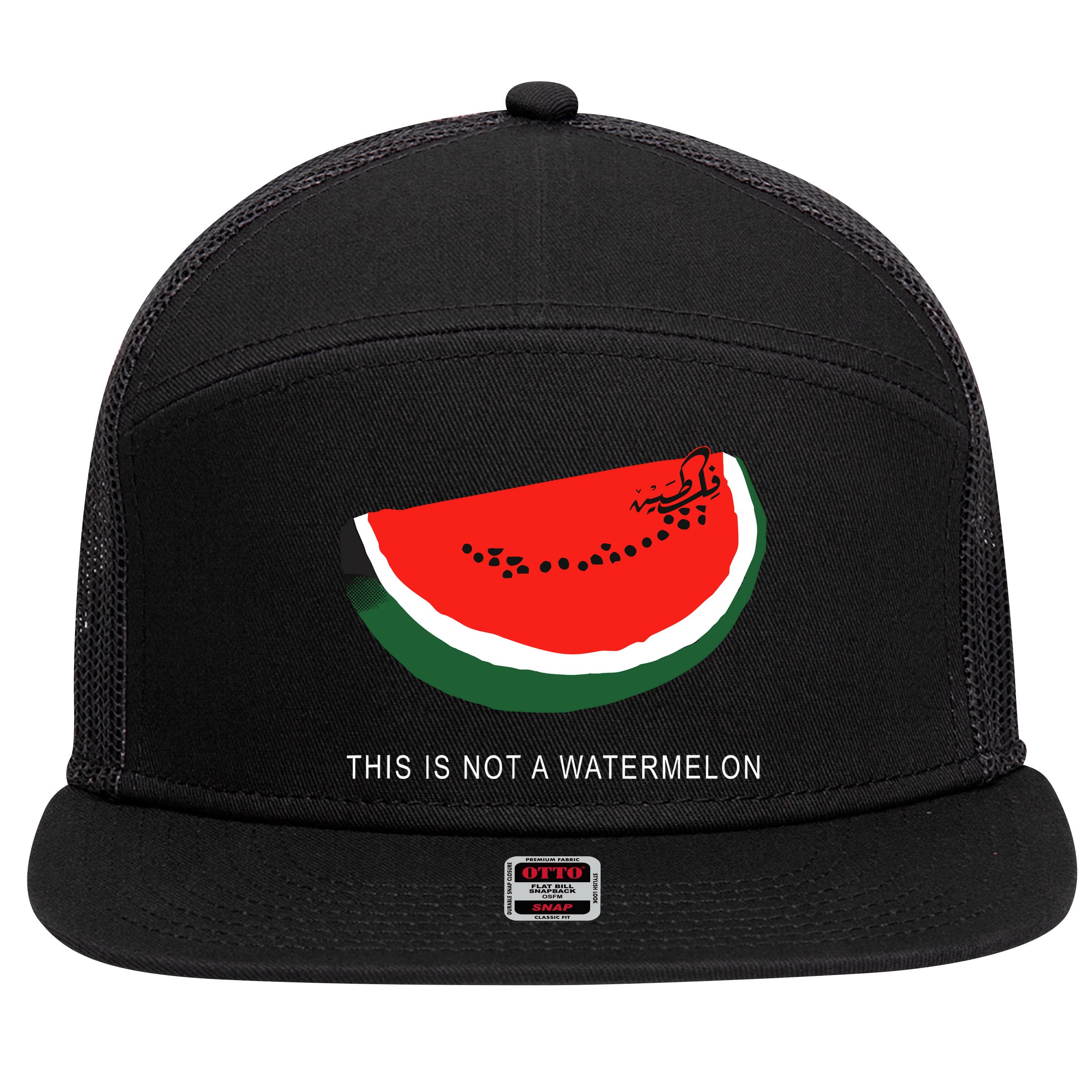 Watermelon This Is Not A Watermelon Palestine Collection 7 Panel Mesh Trucker Snapback Hat