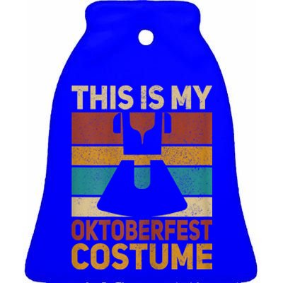 Womens This Is My Oktoberfest Costume Women German Dirndl Outfit Ceramic Bell Ornament