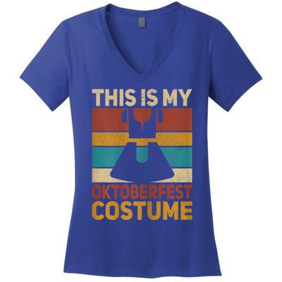 Womens This Is My Oktoberfest Costume Women German Dirndl Outfit Women's V-Neck T-Shirt