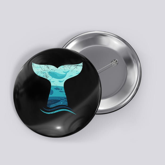 Whale Tail In Waves Orca Ocean Button