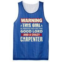 Warning This Is Protected By Carpenter Friend Wife Gift Mesh Reversible Basketball Jersey Tank