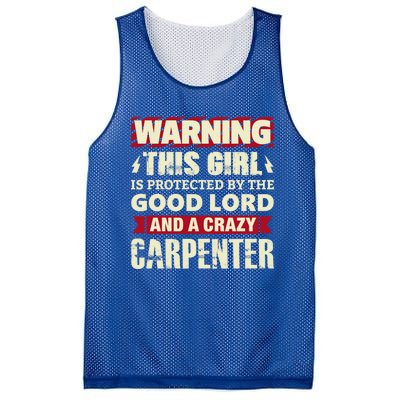 Warning This Is Protected By Carpenter Friend Wife Gift Mesh Reversible Basketball Jersey Tank