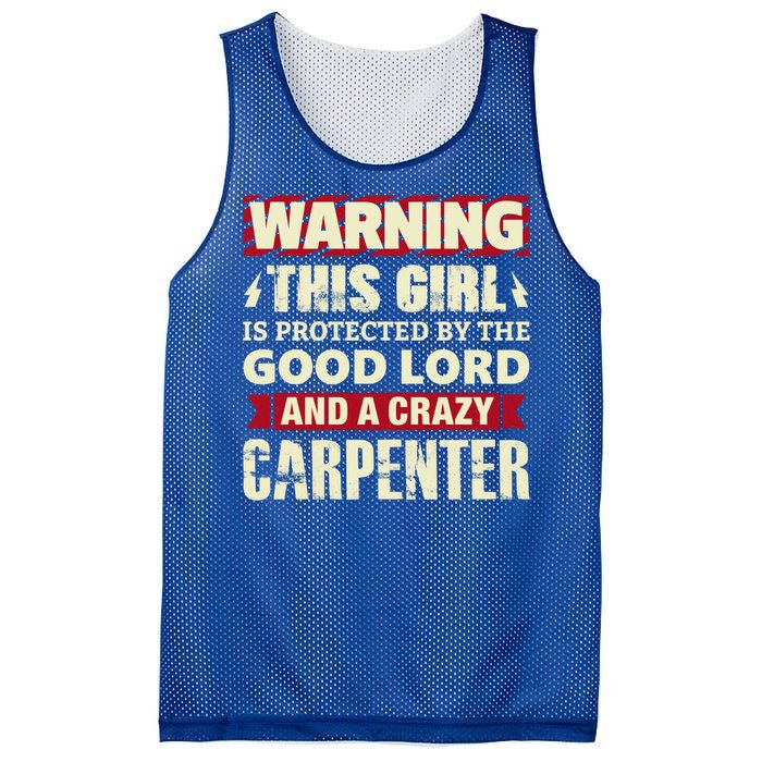 Warning This Is Protected By Carpenter Friend Wife Gift Mesh Reversible Basketball Jersey Tank