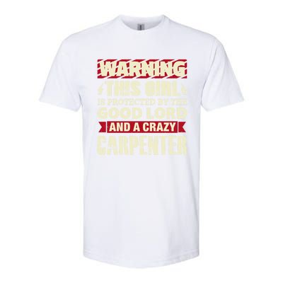 Warning This Is Protected By Carpenter Friend Wife Gift Softstyle CVC T-Shirt