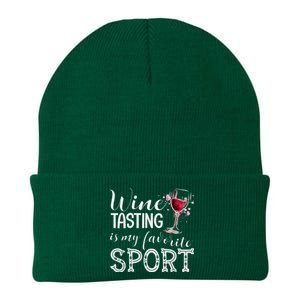 Wine Tasting Is My Favorite Sport Knit Cap Winter Beanie