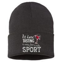 Wine Tasting Is My Favorite Sport Sustainable Knit Beanie