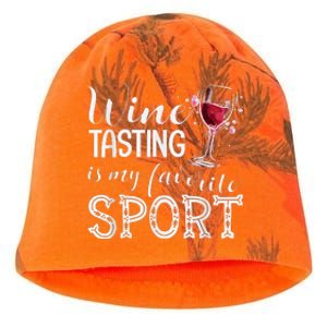 Wine Tasting Is My Favorite Sport Kati - Camo Knit Beanie