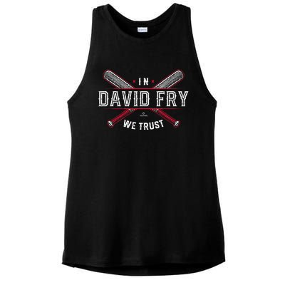 We Trust In David Fry Cleveland Baseball Ladies PosiCharge Tri-Blend Wicking Tank