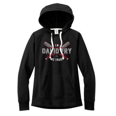 We Trust In David Fry Cleveland Baseball Women's Fleece Hoodie