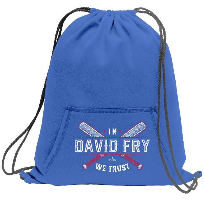 We Trust In David Fry Cleveland Baseball Sweatshirt Cinch Pack Bag