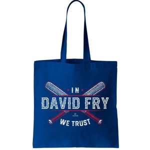 We Trust In David Fry Cleveland Baseball Tote Bag