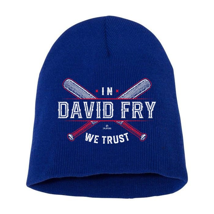 We Trust In David Fry Cleveland Baseball Short Acrylic Beanie