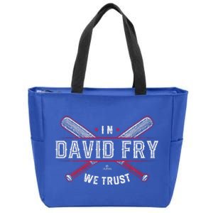 We Trust In David Fry Cleveland Baseball Zip Tote Bag