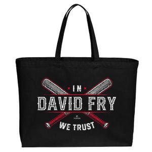 We Trust In David Fry Cleveland Baseball Cotton Canvas Jumbo Tote