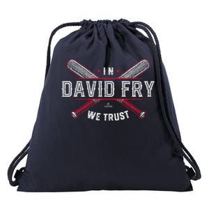 We Trust In David Fry Cleveland Baseball Drawstring Bag