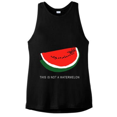 Watermelon This Is Not A Watermelon Palestine Collection Ladies PosiCharge Tri-Blend Wicking Tank