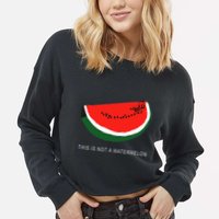 Watermelon This Is Not A Watermelon Palestine Collection Cropped Pullover Crew
