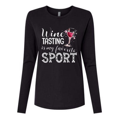 Wine Tasting Is My Favorite Sport Womens Cotton Relaxed Long Sleeve T-Shirt