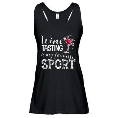 Wine Tasting Is My Favorite Sport Ladies Essential Flowy Tank