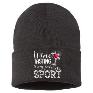 Wine Tasting Is My Favorite Sport Sustainable Knit Beanie