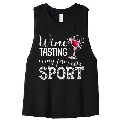 Wine Tasting Is My Favorite Sport Women's Racerback Cropped Tank