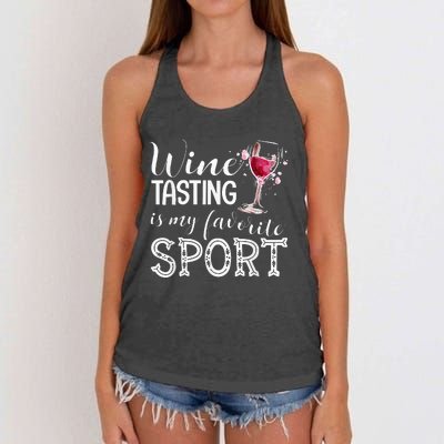 Wine Tasting Is My Favorite Sport Women's Knotted Racerback Tank