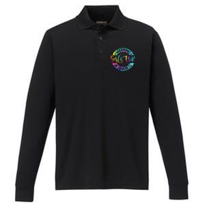 Warning Trip In Progress Trip Vacation Tie Dye Performance Long Sleeve Polo