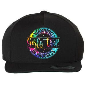 Warning Trip In Progress Trip Vacation Tie Dye Wool Snapback Cap