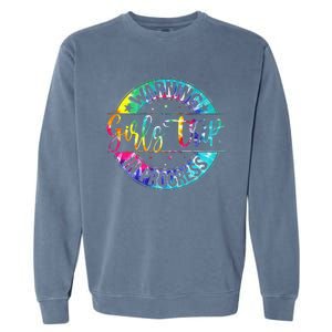 Warning Trip In Progress Trip Vacation Tie Dye Garment-Dyed Sweatshirt